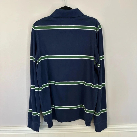 Abercrombie & Fitch Men's Long Sleeve Muscle Striped Polo Cotton Shirt Sz L GUC - Picture 7 of 7